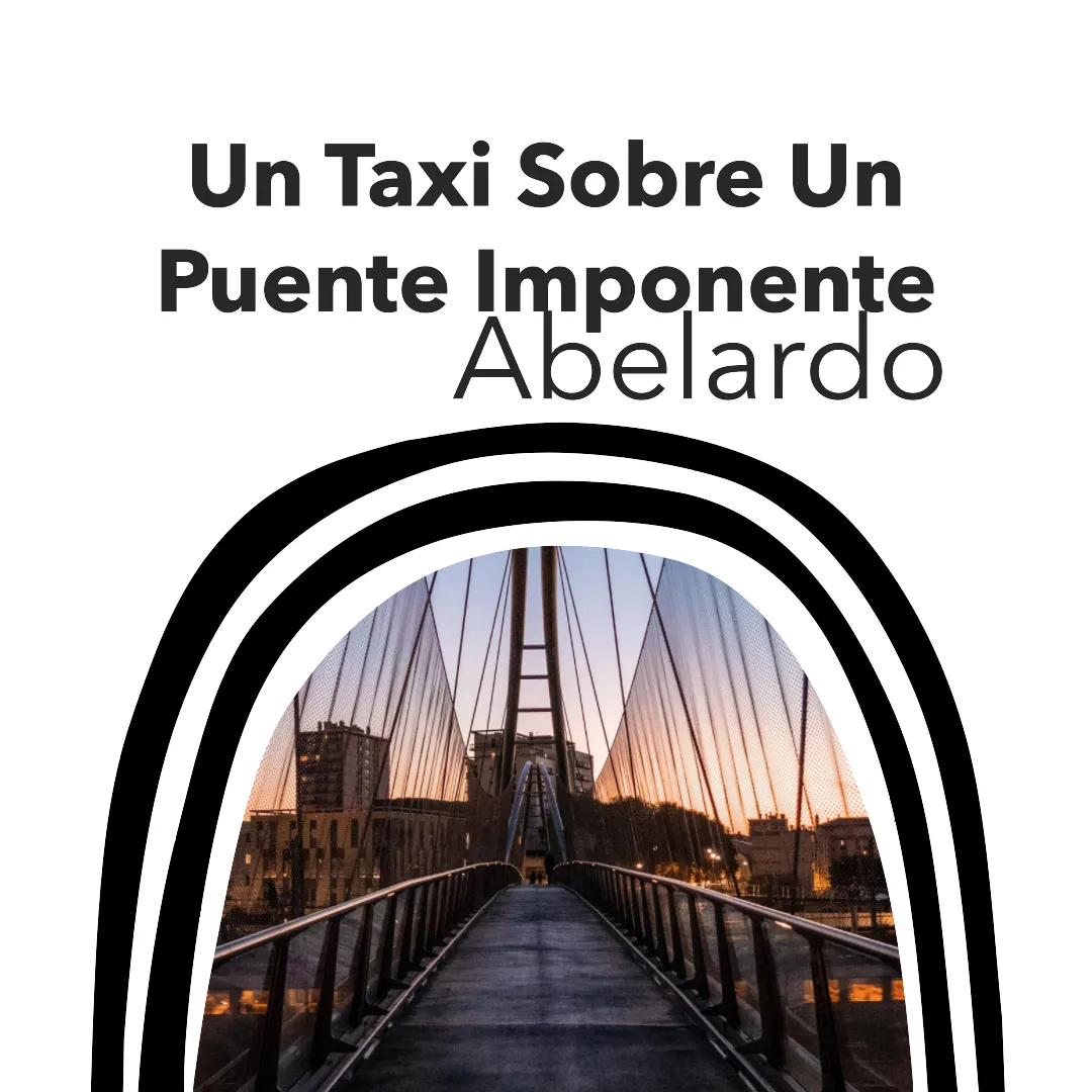 Un taxi sobre un puente imponente